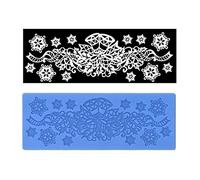 Christmas Pattern Silicone Baking Mat Cake Lace Mould Frame Fondant Molds Cake Decor Tools DIY (Christmas Bell)