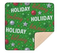 Christmas Pattern Soft Padded Baby Playmat for Indoor Outdoor Waterproof Baby Play Tummy Time Mat for Baby Toddler Infant, 50'' x 50''
