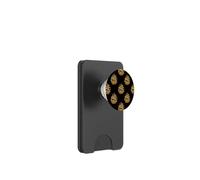 Christmas pattern with gold pine cones on black background PopSockets PopWallet for MagSafe