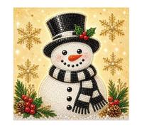 Christmas Pearl Art Kits 3D Cute Santa Snowman with Frame