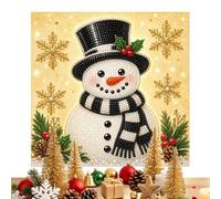Christmas Pearl Art Paintings Cute 3D Santa Snowman with Frame