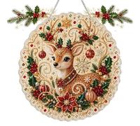 Christmas Pearl Diamond Art Hanging Ornament Kit 20cm DIY (E)
