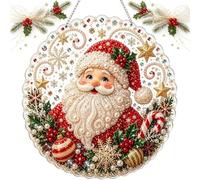 Christmas Pearl Diamond Art Hanging Ornament Kit 20cm DIY (F)