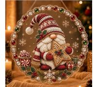 Christmas Pearl Diamond Art Hanging Ornament Kit, Pearl Bead Craft,Elves | Santa Design,Painting, Window & Wall Decor, For Adults