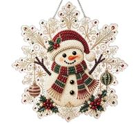 Christmas Pearl Diamond Art Painting Pendant Kits, Snowflake Shaped,#E
