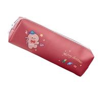 Christmas Pen Bag - Large Case, Pretty Makeup , Practical Writing Case, Smooth Zip Compartment, Sturdy Storage Unit, Practical Design with Christmas Motif for Home, Gingerbread Man, see