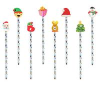 Christmas Pencil with Eraser - Pack of 12