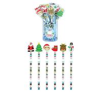 Christmas Pencil with Eraser - Pack of 6 (Assorted Designs and colours)