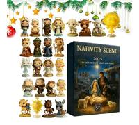 Christmas Pendant Countdown Calendar - 24-Day Keepsake 2D Flat - Count Down Calendar Jesus Theme Ornaments,for Family Friends Christian Tree Window Wall Door