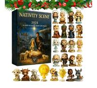 Christmas Pendant Countdown Calendar | 24-Day Spiritual Keepsake 2D - Nativity-Themed Pendant Calendar for Countdown,for Family Friends Christian Tree Window Wall Door