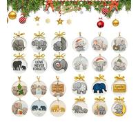 Christmas Pendant Countdown Calendar | Winter Holiday 2D Flat,Countdown Calendar with Elephant Pendants,for Tree Wall Fence Mantel Party Friends Adults