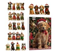 Christmas Pendant, Reusable Acrylic Memorial Calendar - Countdown Calendar 24 Days Dog Theme Decorations | For Family Friends Adults Animal Lovers