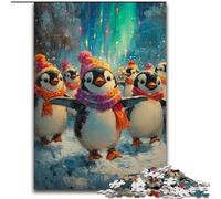 Christmas Penguin 1000 Piece Jigsaw Puzzles for Teenagers, Decompressing Intellectual Educational Toy Educational Game for Birthday, Chrismas (26x38cm)
