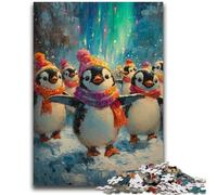 Christmas Penguin 1000 Piece Jigsaw Puzzles for Teenagers Gifts,Pattern Assembly Fun at Home Activities,Birthday Present,Travel Gifts (38x26cm)