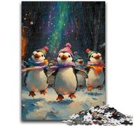 Christmas Penguin 1000 Pieces Jigsaw Puzzles For Teens And Adults,Challenging Game Gifts for Is Ideal As A Gift for The Whole Family (38x26cm)
