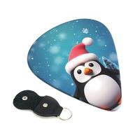 Christmas Penguin 6 Pack Guitar Picks With Holder, Personalized Guitar Plectrums Non-Slip Portable Ukulele Bass Picks 0.96mm For Acoustic Guitar Lovers Gifts
