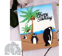 Christmas Penguin Family Metal Die Cuts,Animal Cat Hat Cutting Dies Cut Stencils DIY Scrapbooking Decorative Embossing Paper Scrapbooking Card Making