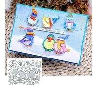 Christmas Penguin Hat Little Bird Metal Die Cuts,Merry Christmas Penguin Cutting Dies Cut Stencils DIY Scrapbooking Decorative Embossing Paper Scrapbooking Card Making