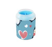 Christmas Penguin Heart Portable Paw Cleaner with Soft Silicone Brush Pets Grooming Supplies Gently Cleans Paws After Walks