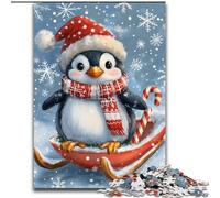 Christmas Penguin Jigsaws Puzzles 1000 Pieces for Adults Gifts, Suitable for Ages 14 And Up Toy Wall Decor Birthday And Unique Gifts (26x38cm)