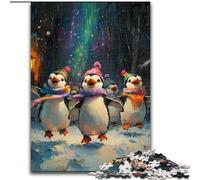 Christmas Penguin Jigsaws Puzzles 1000 Pieces for Teenagers Gifts, Challenging Game And Family Play Artists Collection, Fine Art for Age 14 Years Up 26x38cm