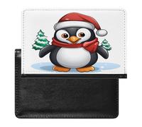 Christmas Penguin Passport Holder Vaccine Card Holder Waterproof Passport Wallet Travel Document Organizer for Airport Essentials