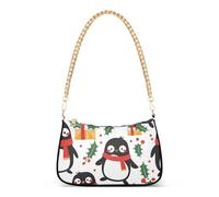 Christmas Penguin Pattern Holly chain fanny packs for women crossbody with multi pockets hand bags for women birthday gifts for women, Christmas penguin pattern holly, One Size