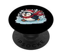 Christmas Penguin Slide PopSockets Adhesive PopGrip