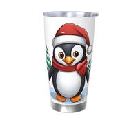 Christmas Penguin Tumbler with Lid and Straw 20oz Stainless Steel Car Cup for Hot and Cold Drinks, Double Wall Insulated Travel Coffee Mug Reusable Drink Thermos Cup Birthday Gifts