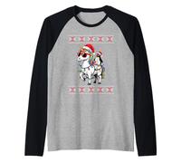 Christmas Penguin Unicorn Sunglasses Penguins Raglan Baseball Tee