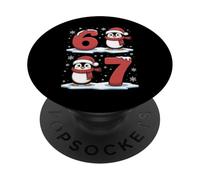 Christmas Penguins 67 Meme 6 7 Funny Brainrot Six Seven Rizz PopSockets Adhesive PopGrip