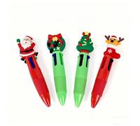 Christmas Pens Bulk, Multicolor 4 in 1 Christmas Pen, Mini Xmas Tree Wreath Stocking Ballpoint-Pen, Stocking Stuffers Cute Winter Pen Bulk for Students, Classmates, Colleagues, Families, 4Pcs 4Style