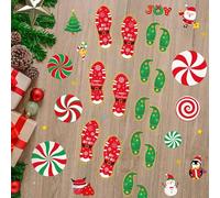 Christmas Peppermint Floor Decals Footprints Stickers 18 Sheet Christmas Floor Wall Decal for Christmas Candy Land Party Decorations Xmas Candy Stickers for Classroom Living Room Home Office Decor