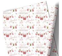 Christmas Personaliesd Wrapping Paper for Babies First Christmas, Gift Wrap Roll or Sheets