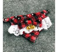 Christmas Pet Accessories | Style: Red & Black Triangle Decorative Collar | Size: L