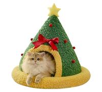 Christmas Pet Bed | Heating Dog Bed | Winter Cat Cave Tent | Festive Cat Nest with Removable Cushion | Washable Cotton Pet Lounger | Versatile Christmas Pet Bed for Puppies and Kittens at Home Use