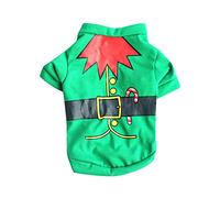Christmas Pet Cartoon Printed Pullover T Shirt - Cute Spring Autumn Apparel for Dogs - Soft and Comfortable Puppy Outfit (Green, L)