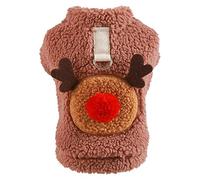 Christmas Pet Christmas Lamb Fleece Holiday Puppy Costume Cozy Winter Pet Clothes for Small Dogs and Cats Festive Animal Apparel (XS)