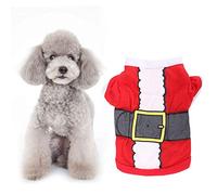 Christmas Pet Clothes for Dogs and Cats | Santa Claus Pattern Soft Polyester Costume | Festive Apparel for Small Pets/Holiday Photos/Family Gatherings | XS and S Sizes (XS)