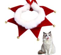 Christmas Pet Collar, Adjustable Dog Collar with Jingle Bell, Cat Dog Bandana Collar Scarf, Warm Christmas Costume Accessories for Small Dog Cat Puppy Kitten Photoshoots (Red,S)