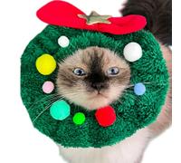 Christmas Pet Collar, Christmas Cat Collars - Pet Christmas Plush Neck Scarf - Creative Christmas Cat Collar, Adjustable Plush Pet Safety Collar
