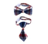 Christmas Pet Collar For Cats Dogs PlaidBowtie Festival Party Pet Necktie Costume Accessories Breakaway 2PCS For Party Wear