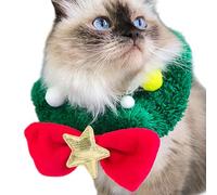 Christmas Pet Collars, Christmas Cat Collars - Comfortable Christmas Scarf for Pets,Creative Christmas Cat Collar,Adjustable Plush Safety Collar for