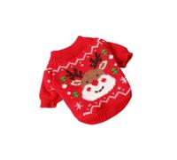 Christmas Pet Costume Clothes Dog Cats Outfit Elk Knitted Sweater Festive Santa Pattern Jumper Reindeer Embroidered Sweaters Knitwear New Year Xmas