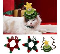 Christmas Pet Costume Decoration Christmas Theme Hats Bibs Woolen Scarf Saliva Hat Dog Accessory Costume Towel Bear