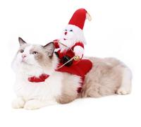 Christmas Pet Costume Funny Santa Claus Sitting on Sleigh Christmas Dog Clothes Adjustable for Winter Holiday ClothesDog Outfit