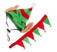 Christmas Pet Costume Set Elf Hat and Collar for Dogs Lightweight and Comfy Holiday Headwear for Pets for Parties and Memorable Moments