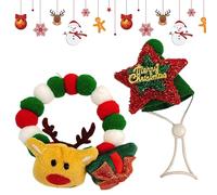 Christmas Pet Elk Hat Scarf | Plush Elastic Cat Collar Hat - Safety Breakaway Cat Collar, Pet Hat with Collar for Cats, Dog, Puppy, Pets