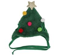 Christmas Pet Hat, Adjustable Dog Cat Headwear, Small Green, Colorful Christmas Accessories - Soft Plush Material, Elastic Band Design, Festive Holiday Use (Green)