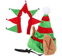 Christmas PET Hat Collar Set Flannel for Dogs and Chickens | Lightweight, Comfortable, Easy to Put on Take, Cute Decorative Style for Cosplay and Winter Festivals